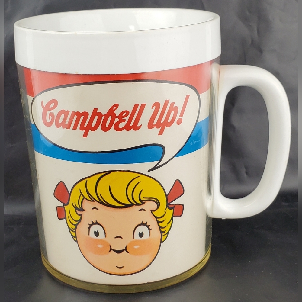 West Bend Thermo-Serv Vintage Campbell Up! Plastic Cup Soup Coffee Cocoa Mug GUC